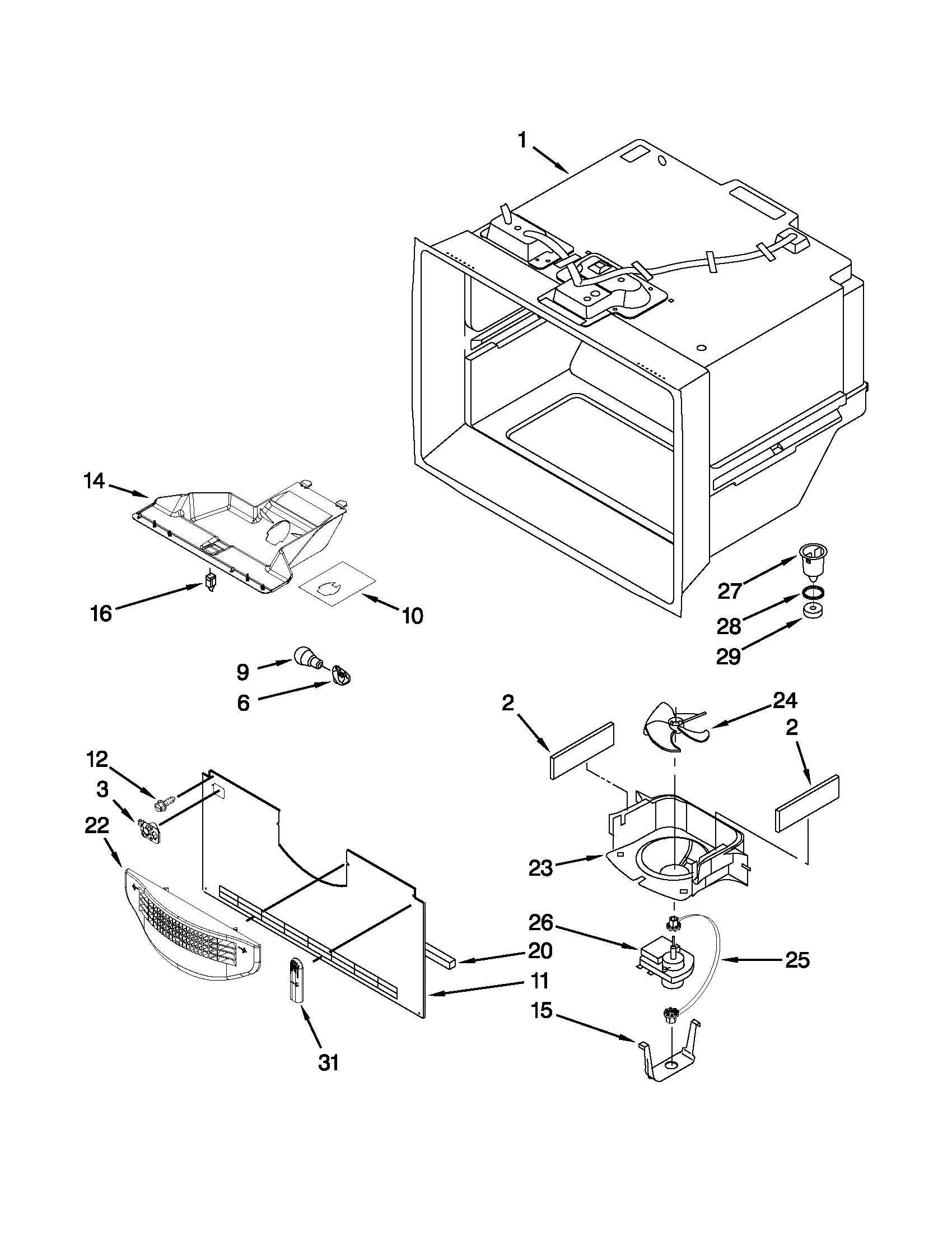 Freezer liner parts