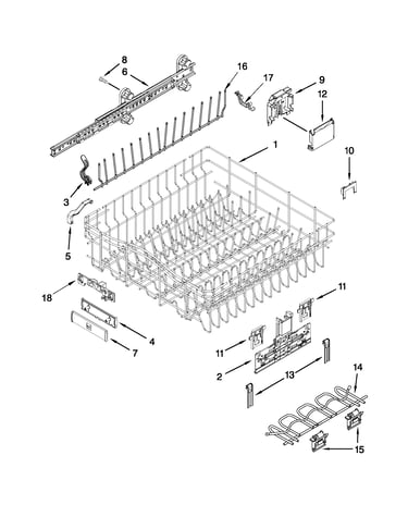 Upper rack and track parts