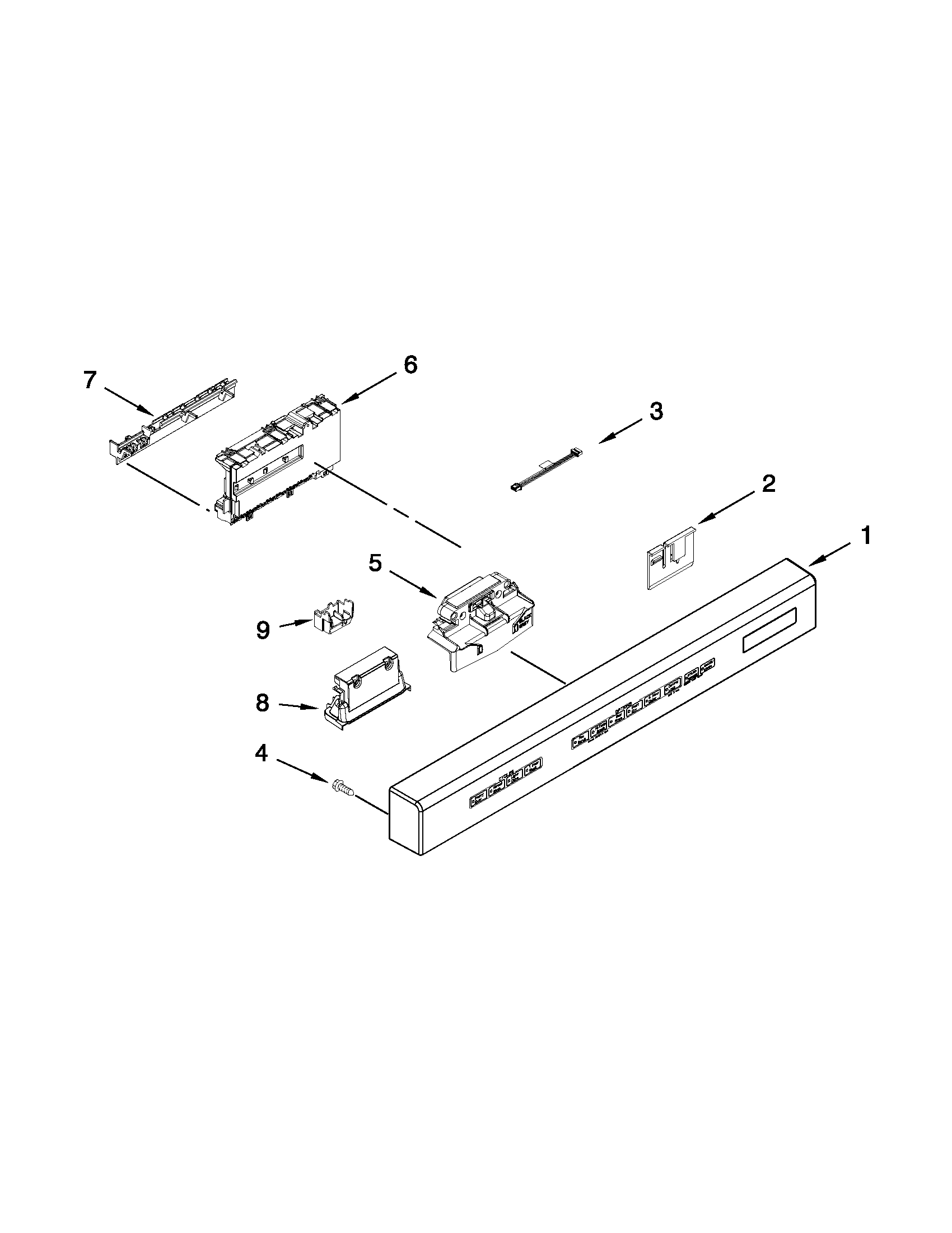 Control panel and latch parts