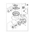 KitchenAid KUDC10IBSS0 pump, washarm and motor parts diagram