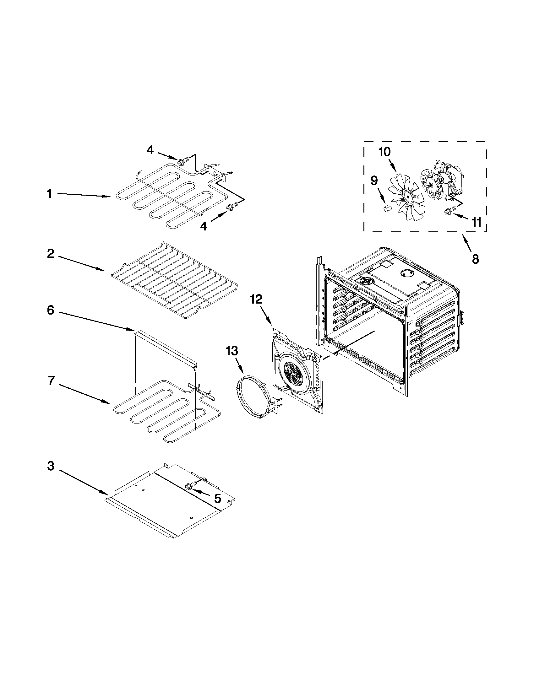 Internal oven parts