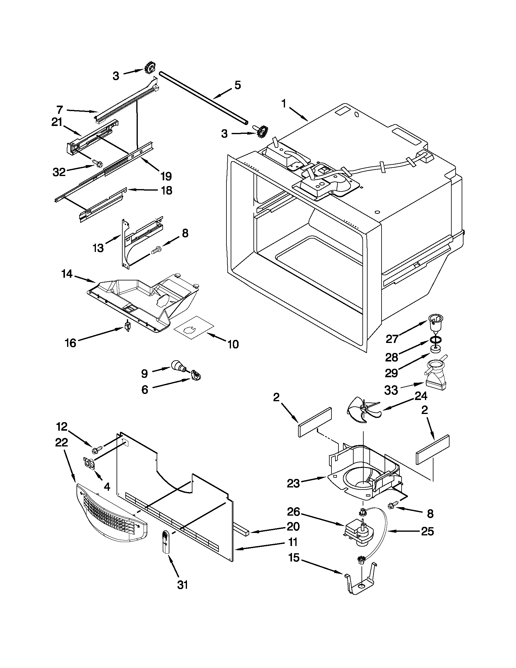 Freezer liner parts