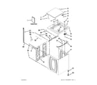Whirlpool 3LWTW4840YW1 top and cabinet parts diagram