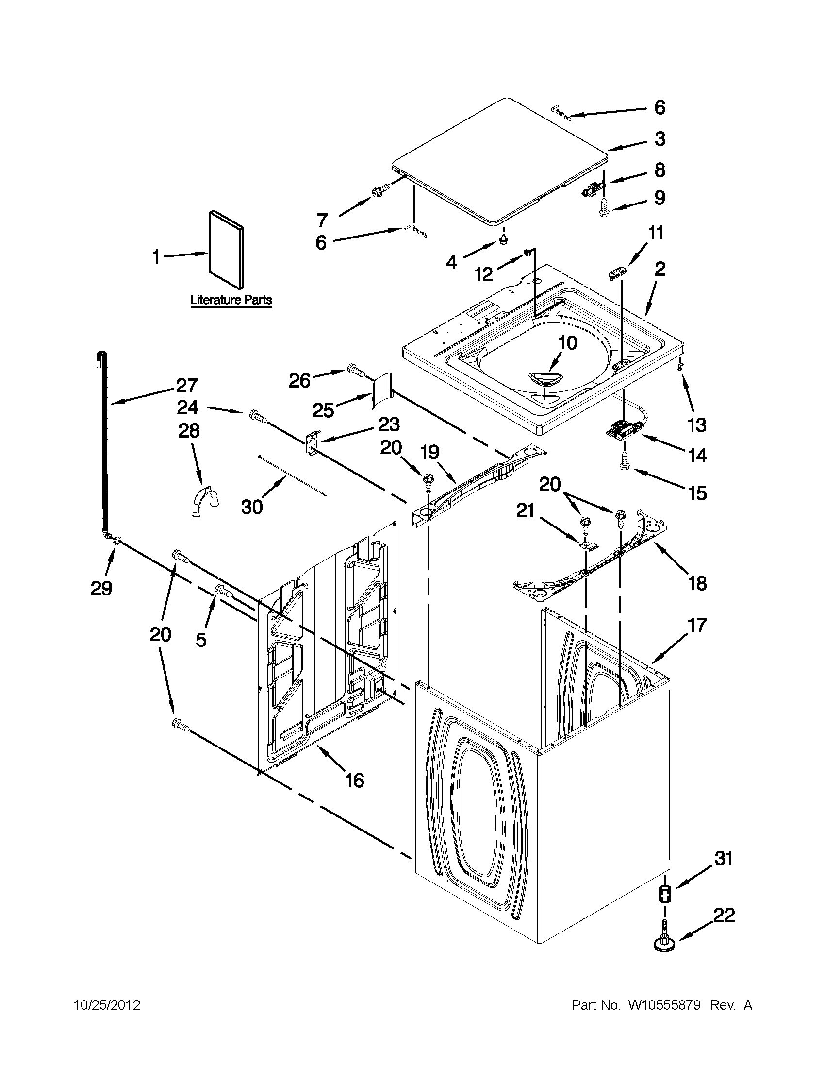 Top and cabinet parts
