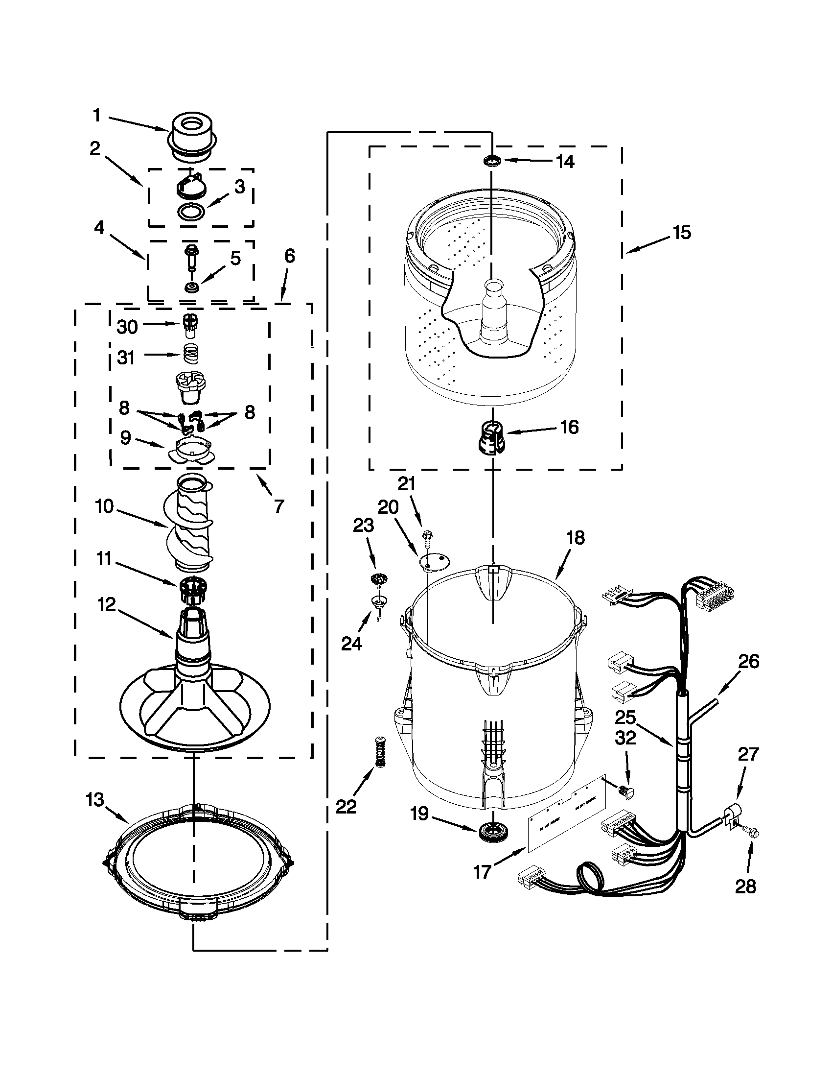 Basket and tub parts