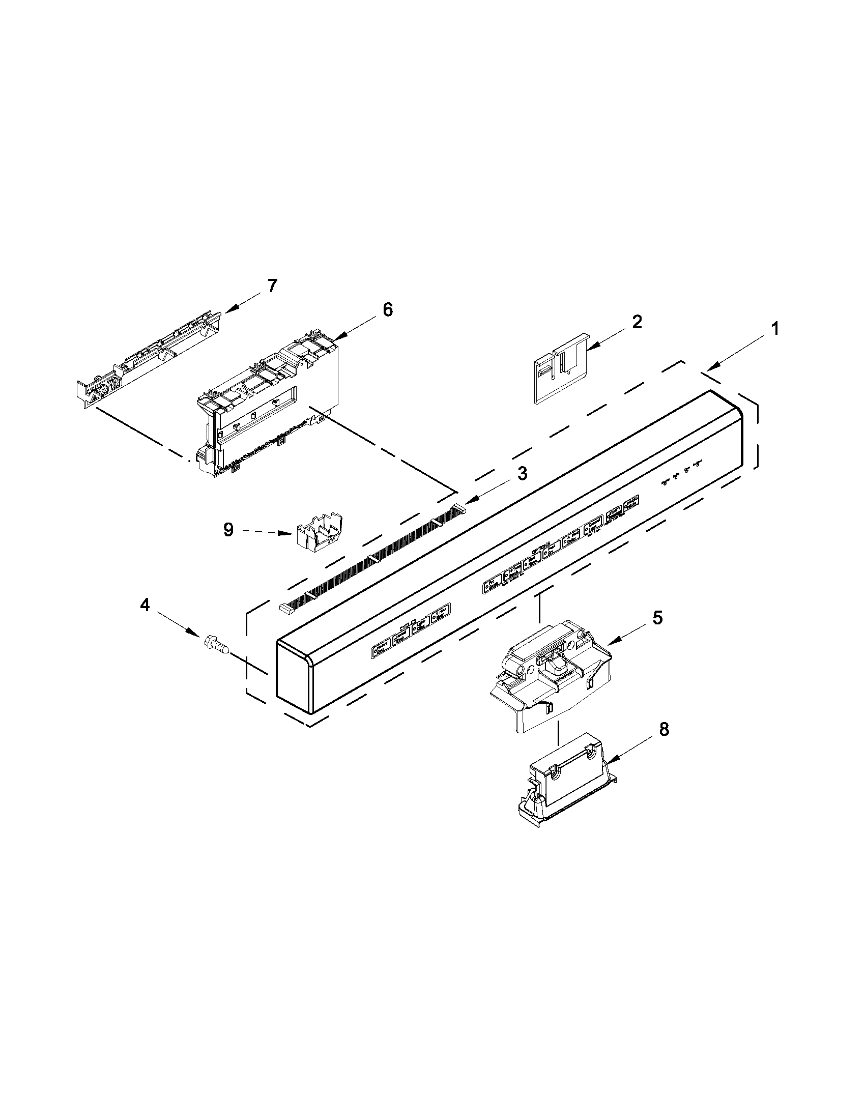 Control panel and latch parts