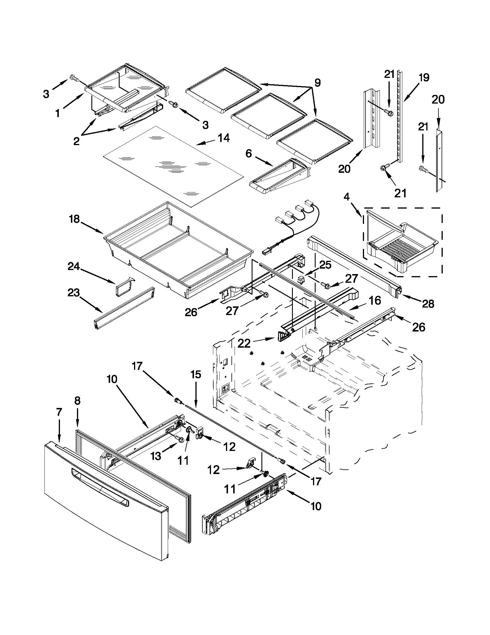 Shelf parts