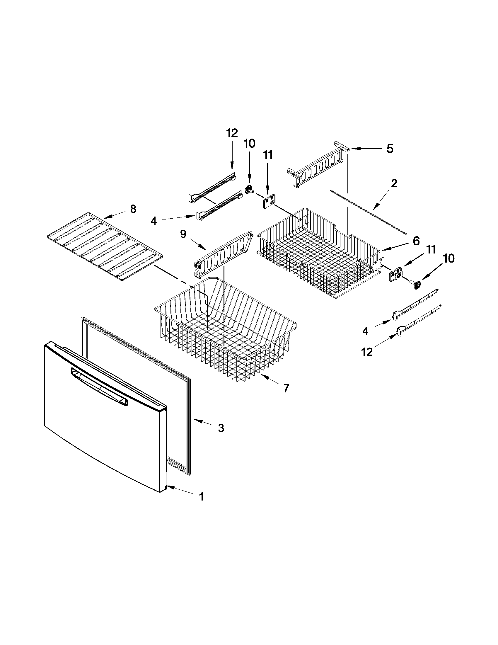 Freezer door parts