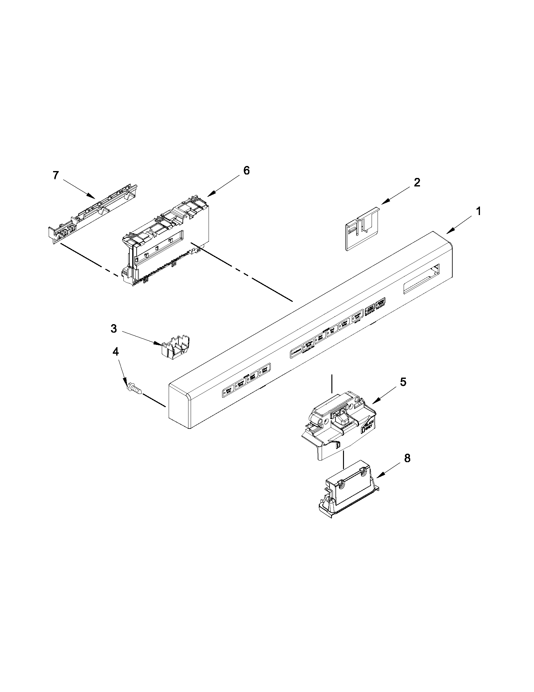 CONTROL PANEL AND LATCH PARTS