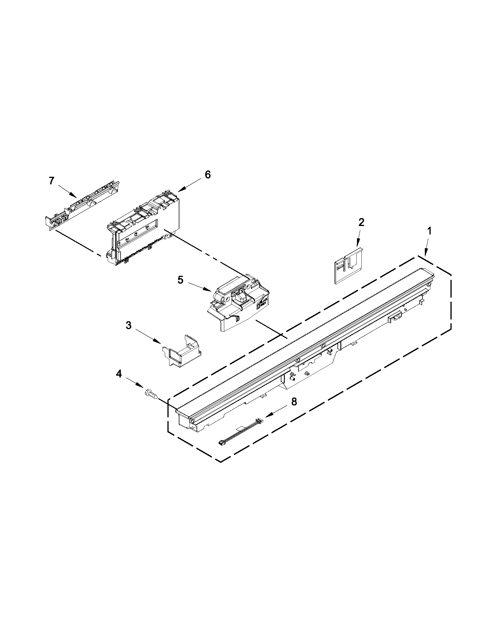 Control panel and latch parts