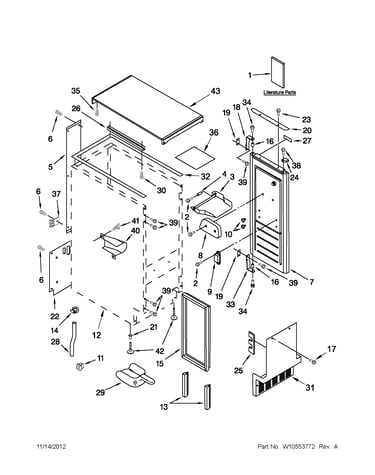 Cabinet, door and liner parts