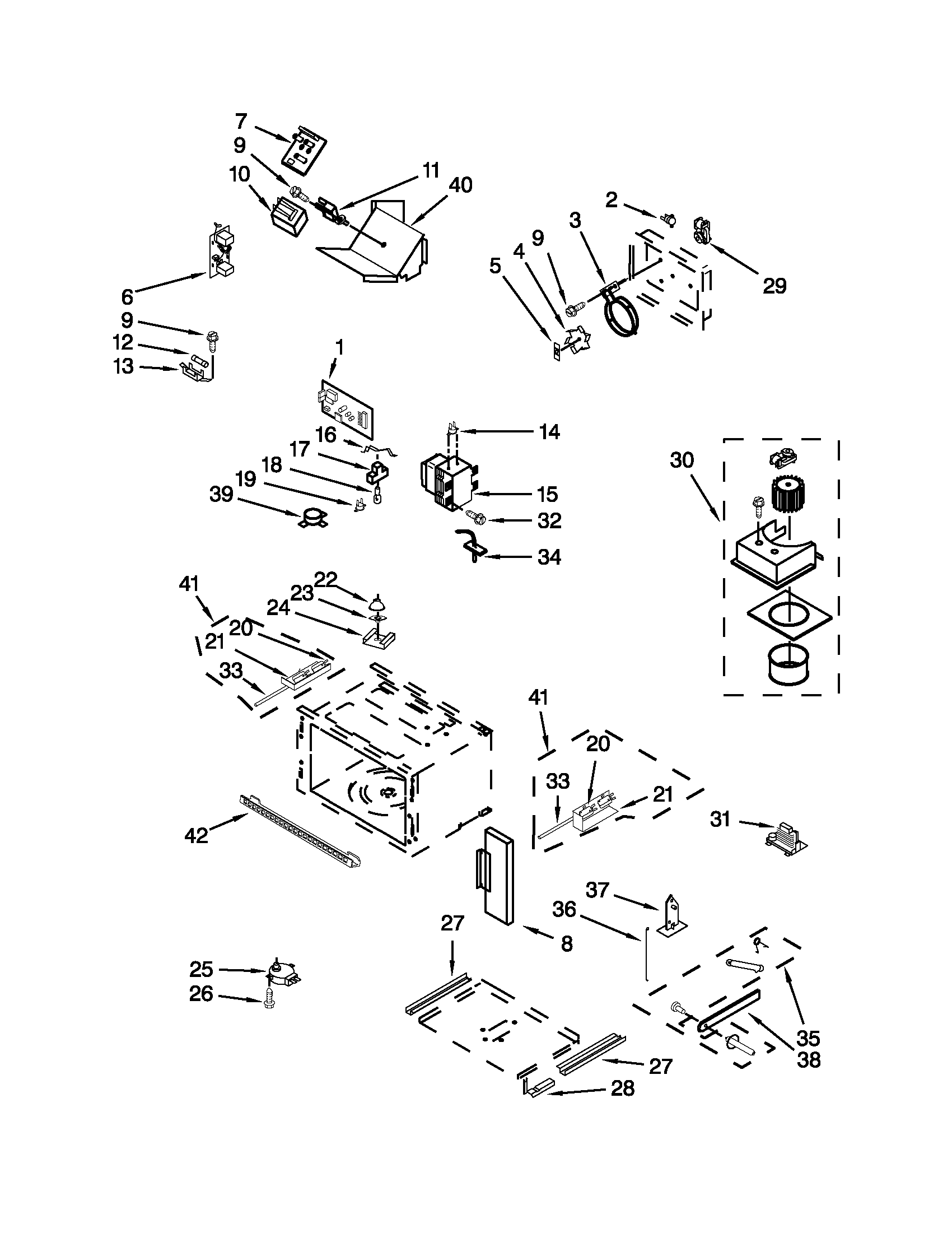 Cabinet and stirrer parts