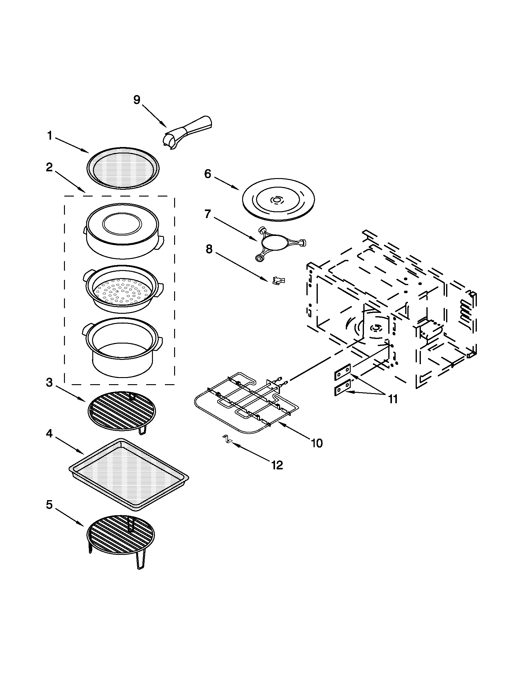 Internal microwave parts