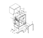 Whirlpool WDF530PAYB4 tub and frame parts diagram
