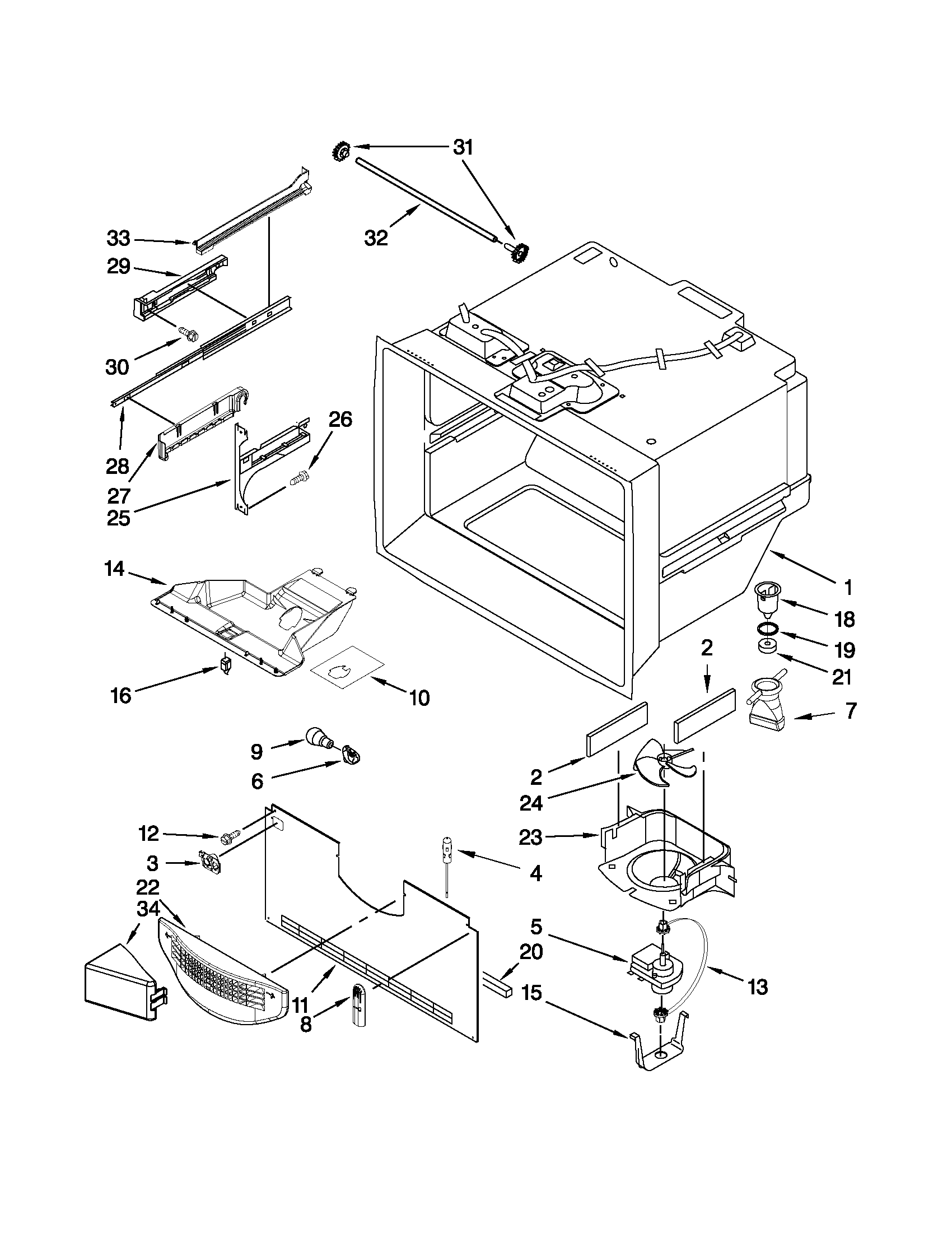Freezer liner parts