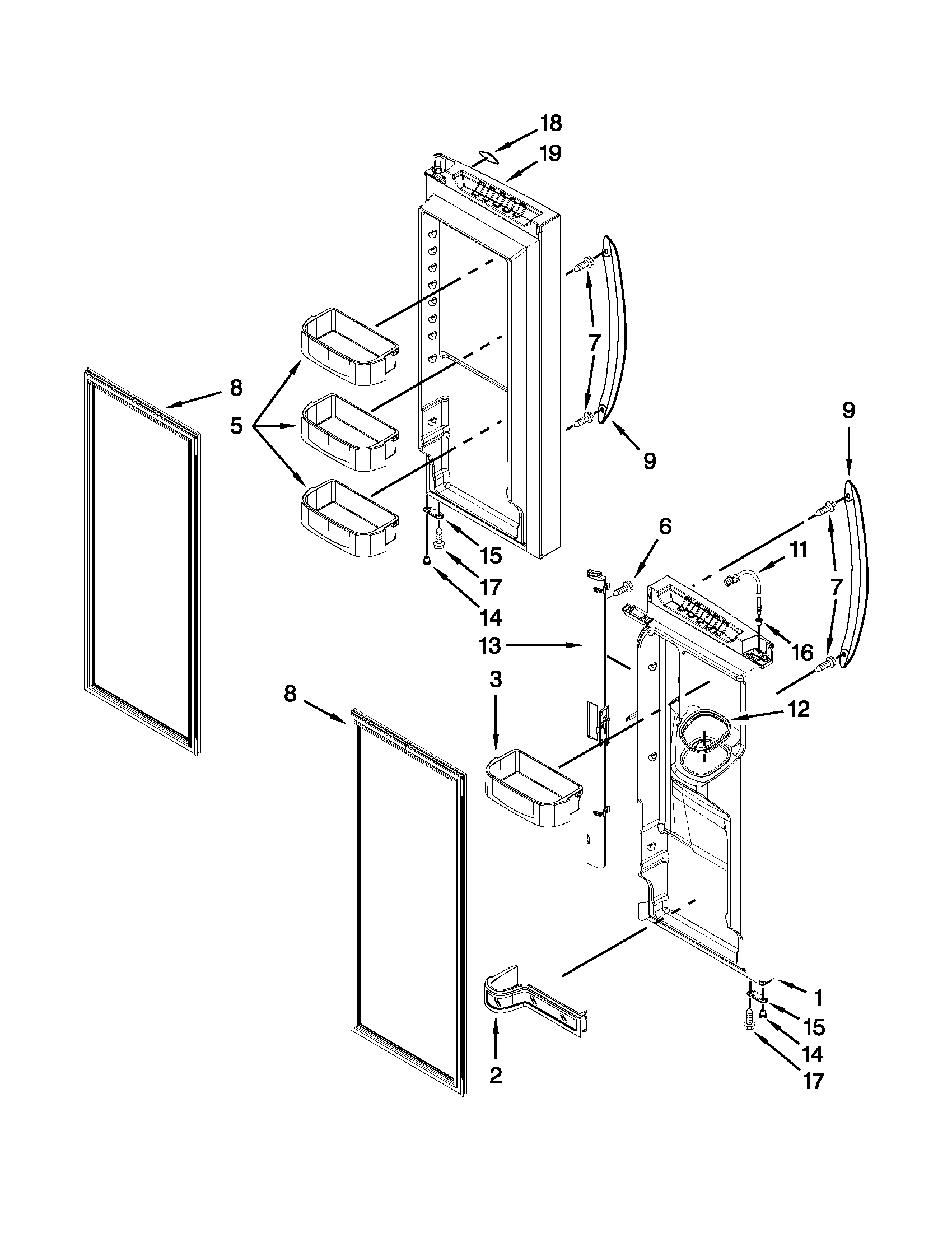 Refrigerator door parts