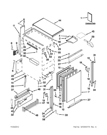 Cabinet, door and liner parts