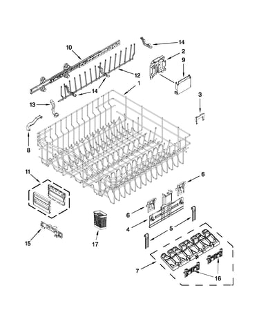 Upper rack and track parts