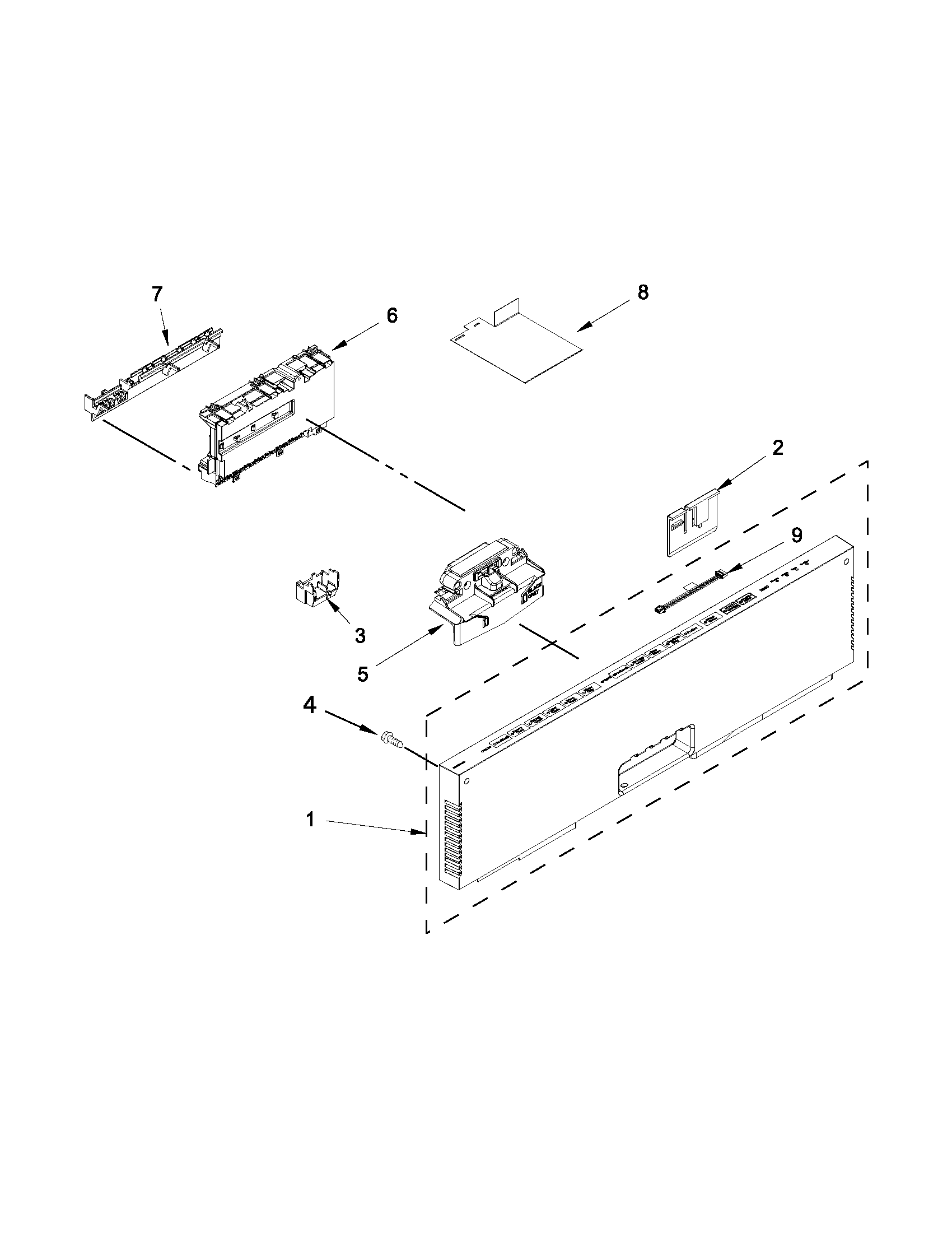 Control panel and latch parts