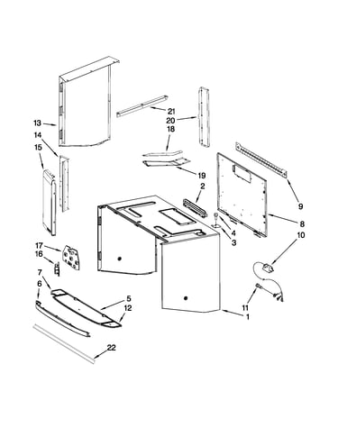 Cabinet and installation parts