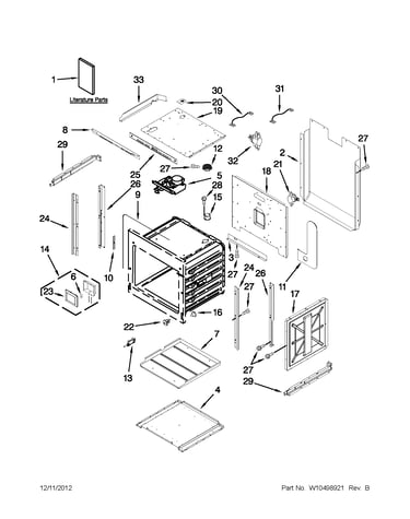 Upper oven parts