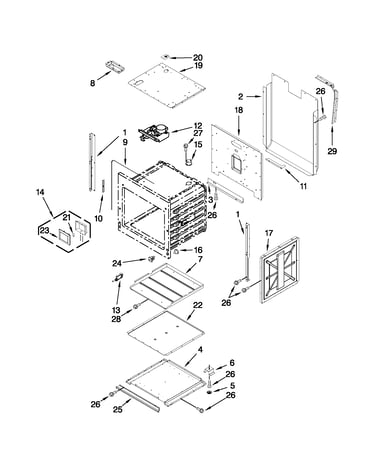 Lower oven parts