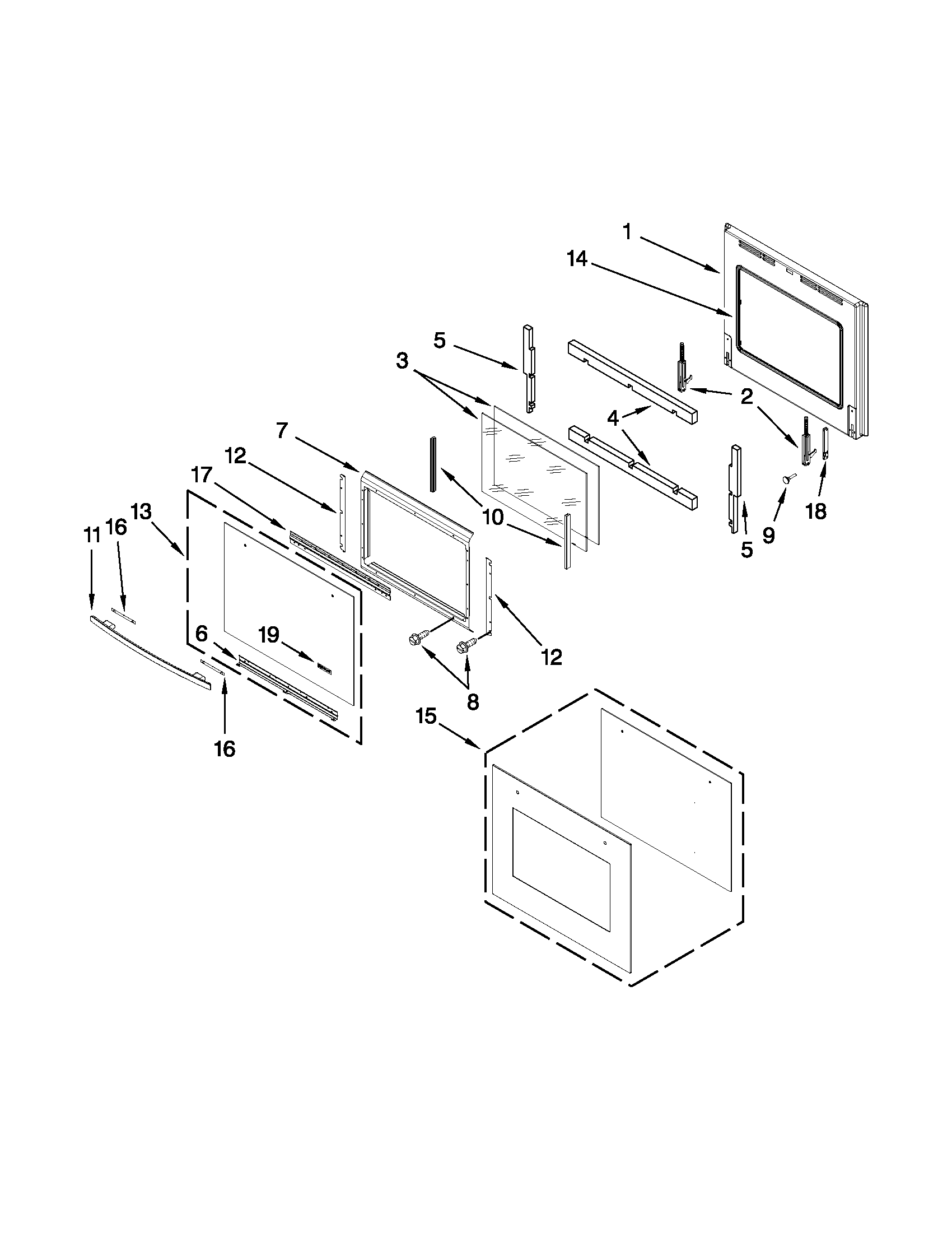 Lower oven door