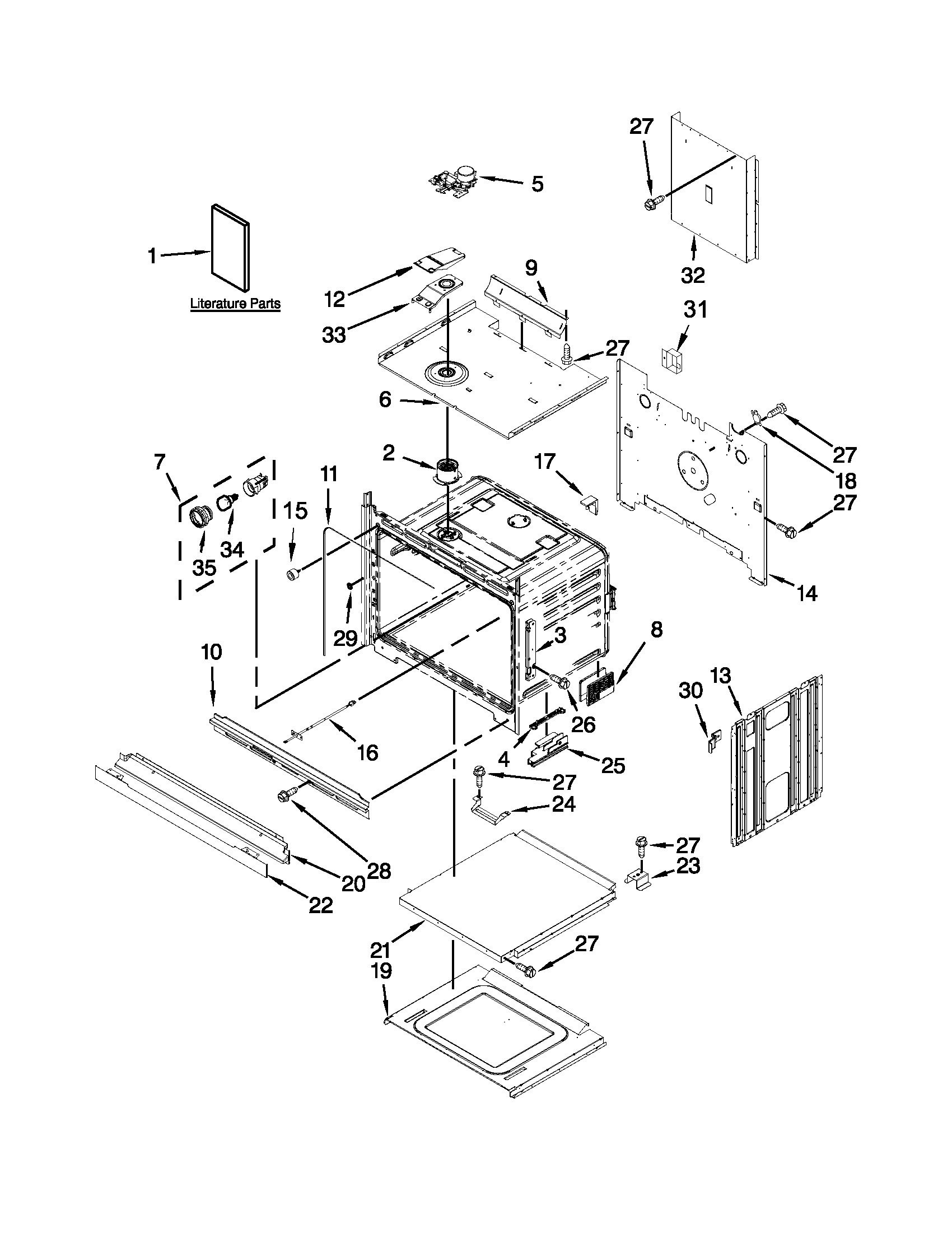 Lower oven parts