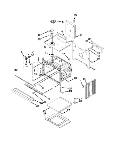 Upper oven parts