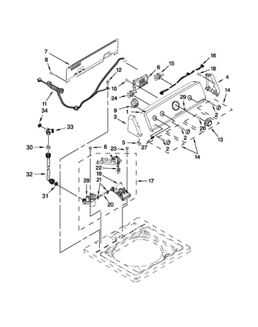 Controls and water inlet parts