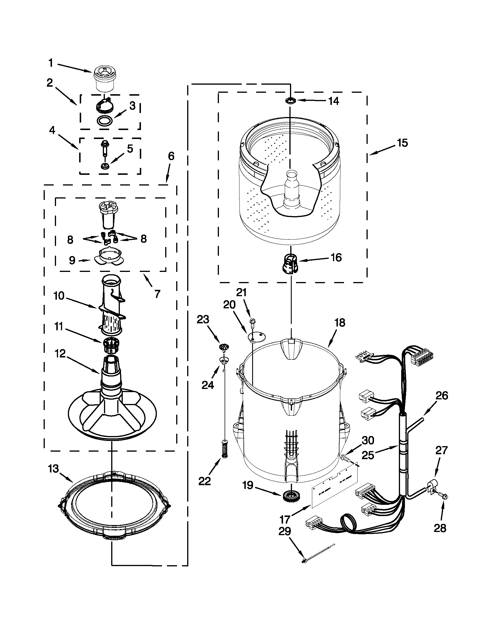 Basket and tub parts