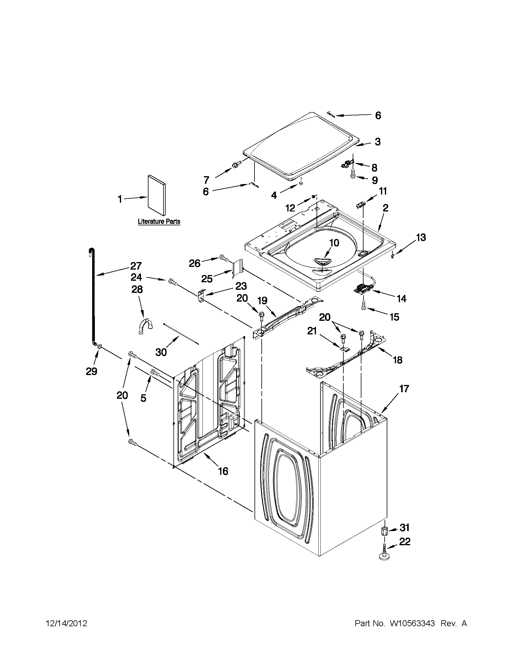 Top and cabinet parts