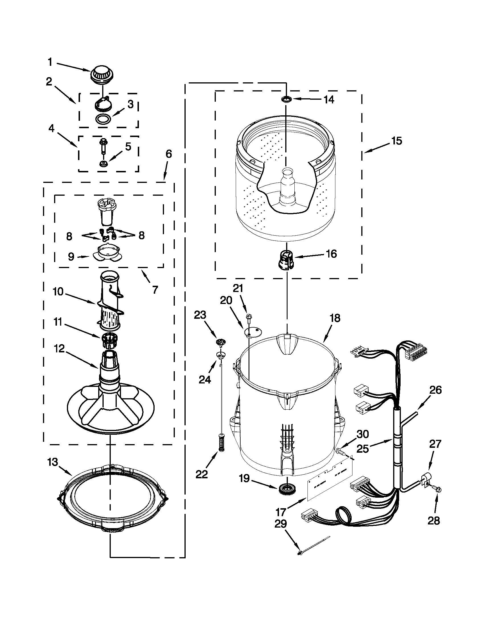 Basket and tub parts