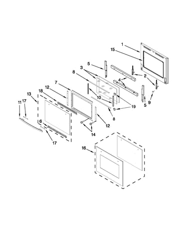 Upper oven door