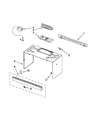 Cabinet and installation parts