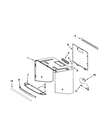 Cabinet and installation parts
