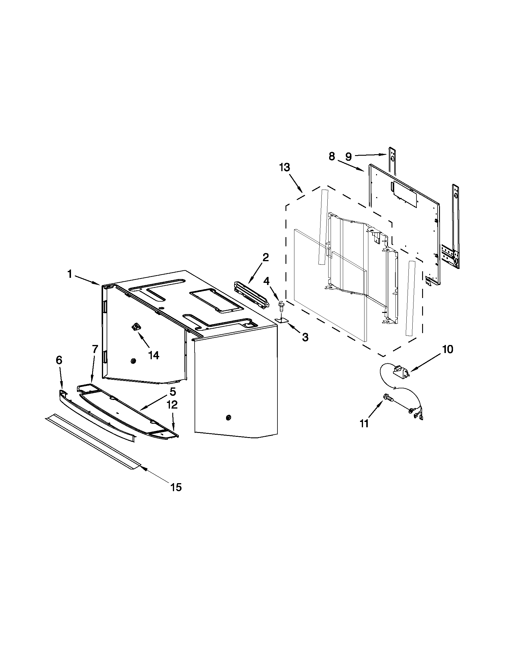 Cabinet and installation parts