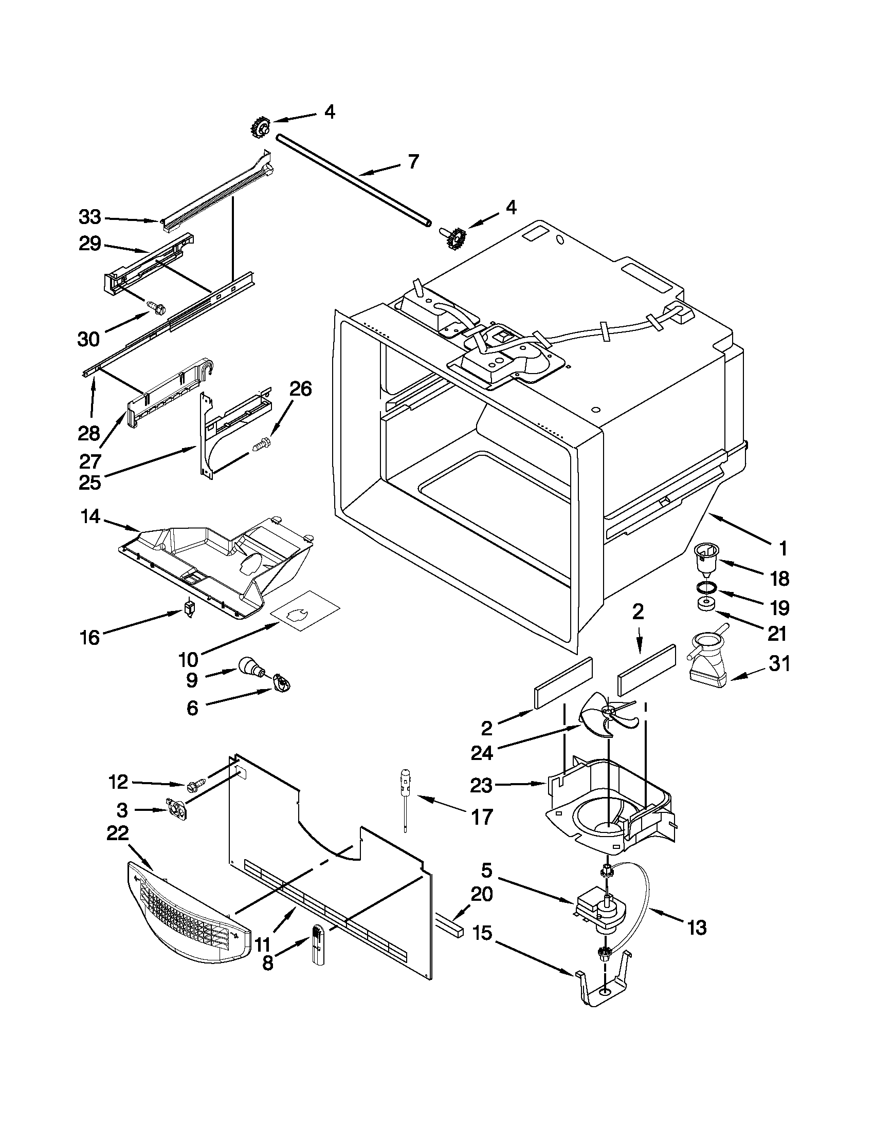 Freezer liner parts