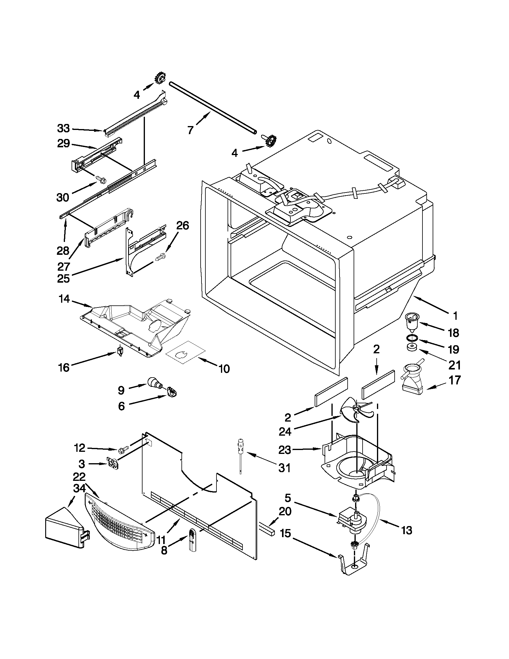 Freezer liner parts