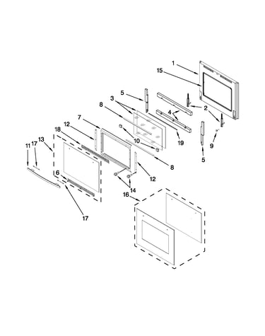 Upper oven door