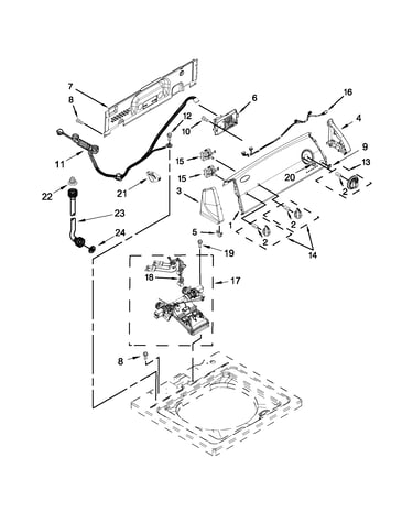 Controls and water inlet parts