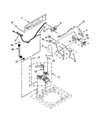 Controls and water inlet parts