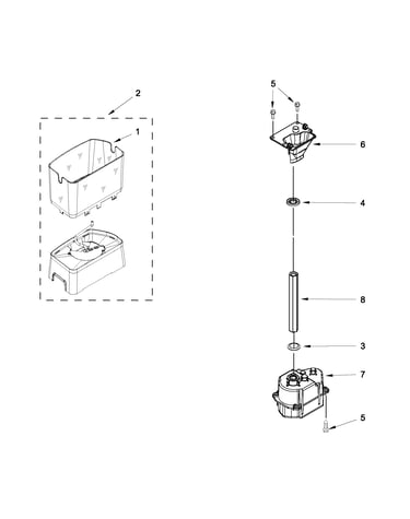 Motor and ice container parts