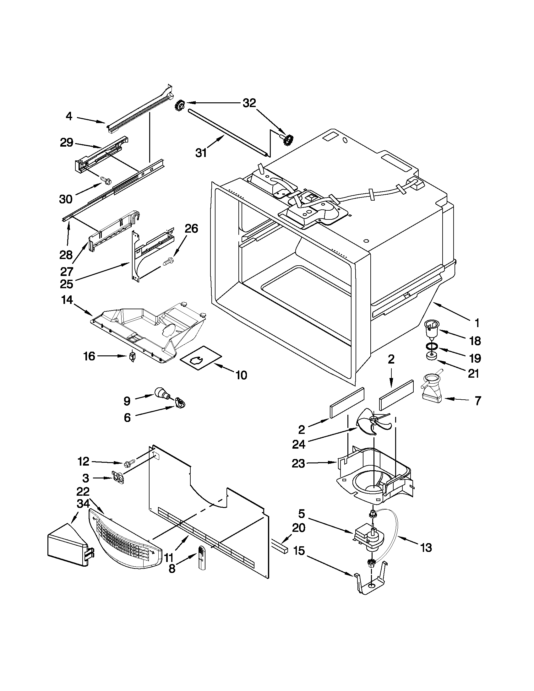 Freezer liner parts
