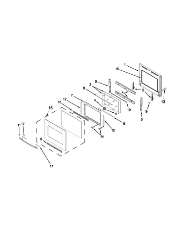 Upper oven door