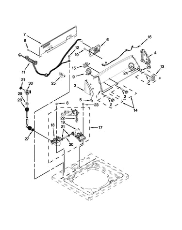 Controls and water inlet parts