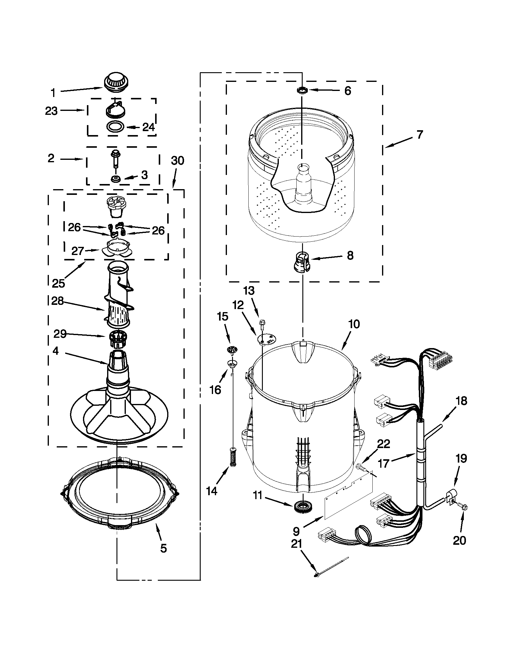 Basket and tub parts