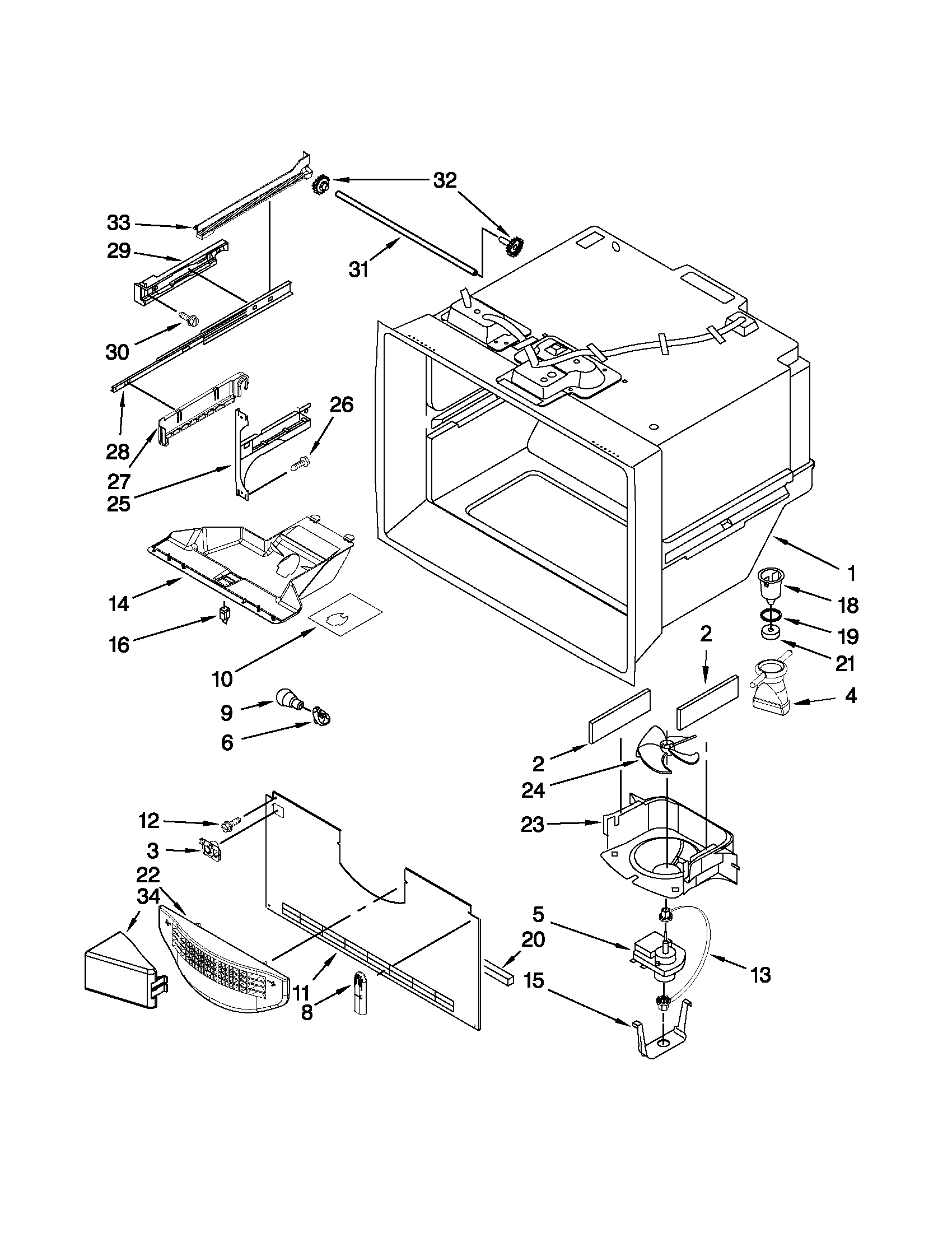 Freezer liner parts