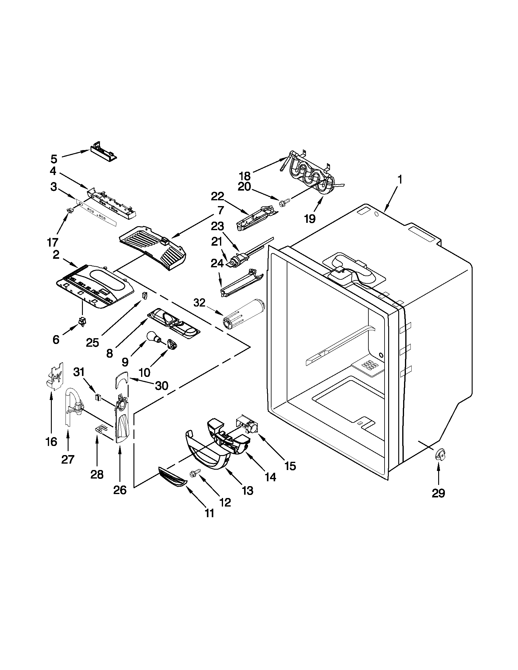 Refrigerator liner parts