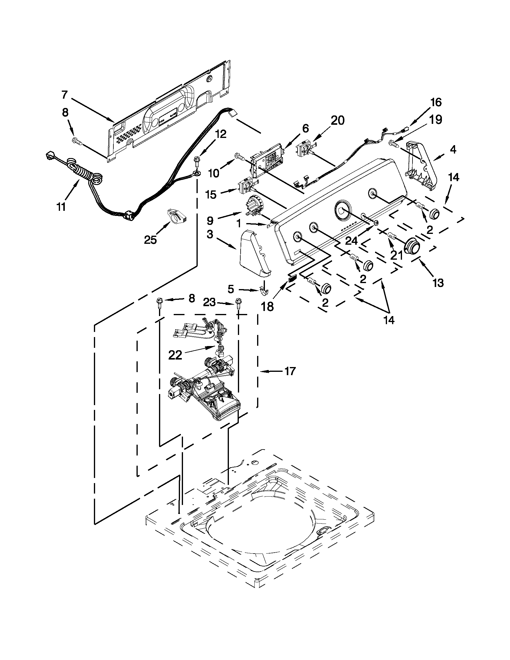 Controls and water inlet parts